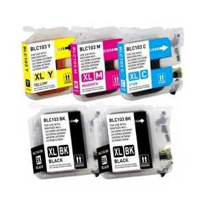 Compatible Brother LC103 XL ink cartridges - High Yield - 5 pack