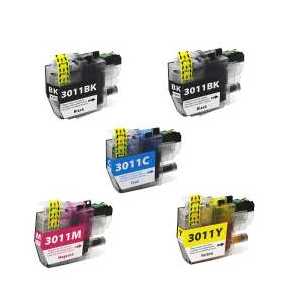 Compatible Brother LC3011 XL ink cartridges - 5 pack