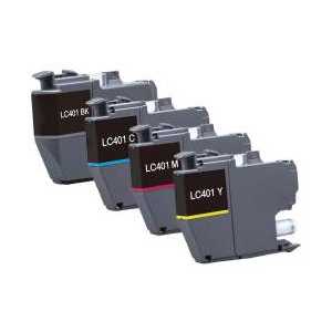 Compatible Brother LC401 ink cartridges - 4 pack