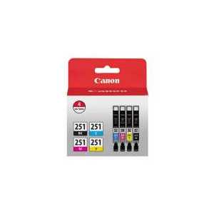 Original Canon CLI-251 ink cartridges, 6513B004 - 4 pack