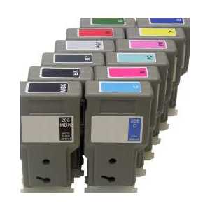 Compatible Canon PFI-206 ink cartridges - 12 pack