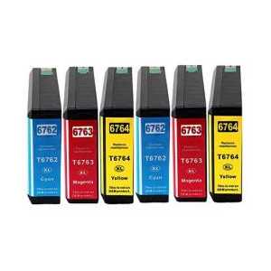 Remanufactured Epson 676XL ink cartridges - High Capacity - 6 pack