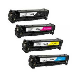 Compatible HP 304A toner cartridges - 4 pack