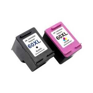 Remanufactured HP 60XL ink cartridges - High Yield - 2 pack