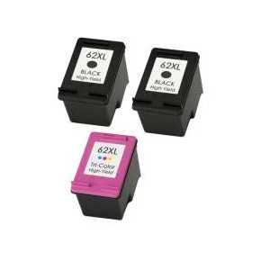 Remanufactured HP 62XL ink cartridges - High Yield - 3 pack