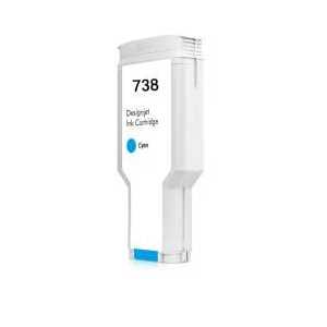 Remanufactured HP 738 300-ml Cyan ink cartridge, 676M6A - High Yield