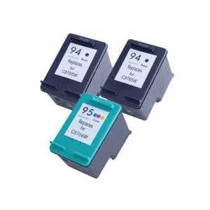 Remanufactured HP 94, 95 ink cartridges - 3 pack