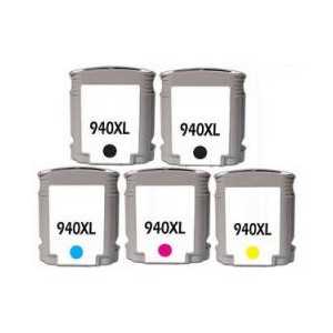 Remanufactured HP 940XL ink cartridges - High Yield - 5 pack