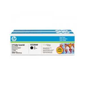 Original HP 304A Black toner cartridges, CC530AD, 2 pack