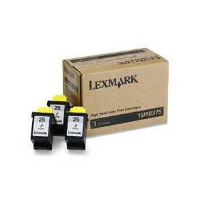 Original Lexmark 25 ink cartridges, 15M0375 - 3 pack