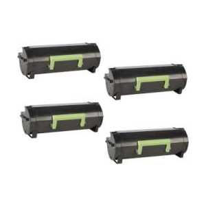 Remanufactured Lexmark 58D1H00 toner cartridges, High Yield, 4 pack