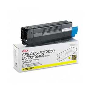 Original OKI 42127401 Yellow toner cartridge, 5000 pages