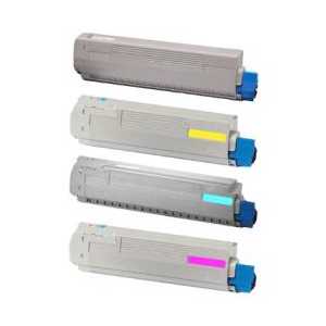 Compatible OKI 44844512, 44844511, 44844510, 44844509 toner cartridges, 4 pack