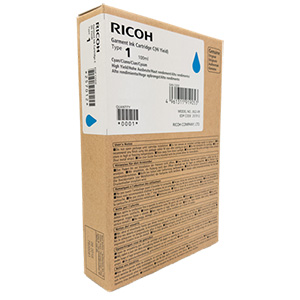 Original Ricoh Type 1 Cyan Garment ink cartridge for Ri 100 DTG Printer - 257012