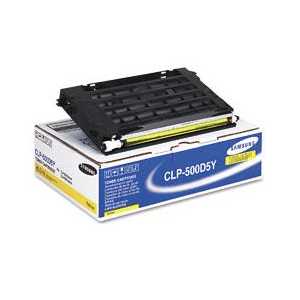 Original Samsung CLP-500D5Y Yellow toner cartridge, 5000 pages